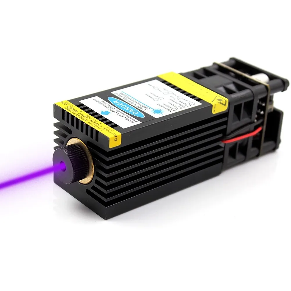 oxlasers 405nm 1W violet laser 12V violet laser module Adjustable focus engraving laser head supports PWM power modulation