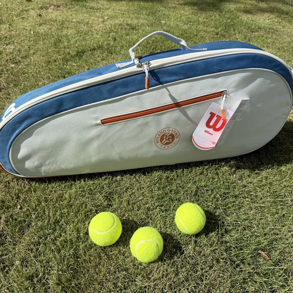 حقيبة ظهر ويلسون 2024 Team Roland Garros الفرنسية المفتوحة متعددة الوظائف ذات سعة كبيرة برتقالي أزرق رمادي حقيبة تنس مزدوجة الكتف
