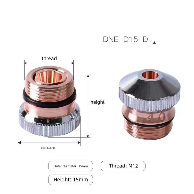 DNE Laser Cutting Nozzle D15 Small D17 High Power D28 Old Type Nozzles Connector CL CH DNE Semicircular Base For Laser Cutter