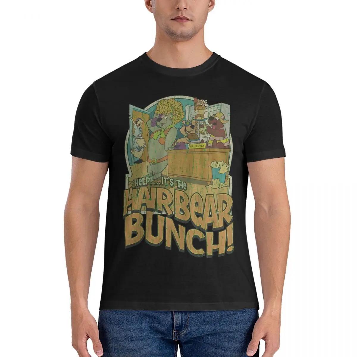 The Hair Bear Bunch Snacktime 1971 T Shirts The Hillbilly Bears 100% Cotton Clothes Novelty Short Sleeve Crewneck Tee Shirt