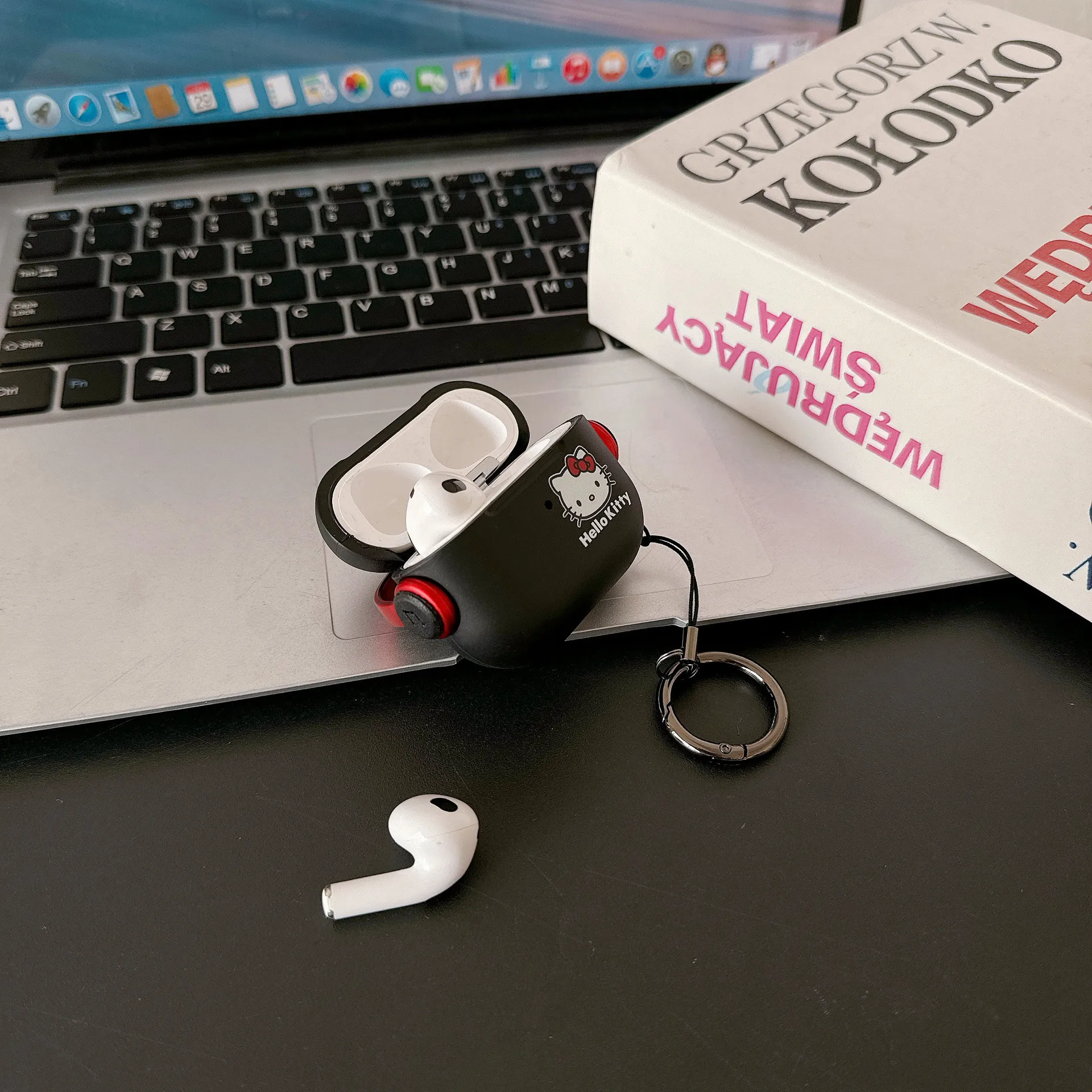 الاستماع إلى الموسيقى كيتي حقيبة سماعة الاذن مع حزام لابل Airpods 3 2 1 Pro Pro2 غطاء سماعة الرأس ل Air Pods 4 2024 الجيل