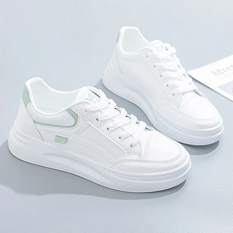 Chaussures à semelle optique blanches pour femmes, chaussures de tennis à plateforme respirante, tête ronde, rencontre décontractée pour femmes, printemps, automne, été, tendance, 2024