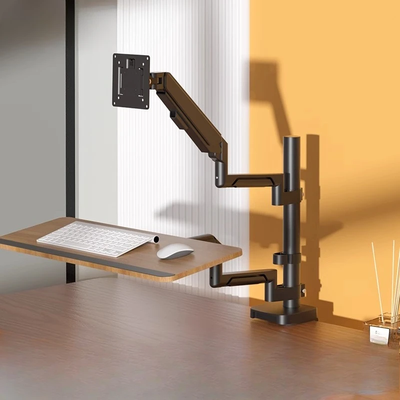 

Ergonomic Monitor Arm with Keyboard Tray Adjustable Desk Mount Stand Space Saving Swing Monitor Riser Workstation Accessories