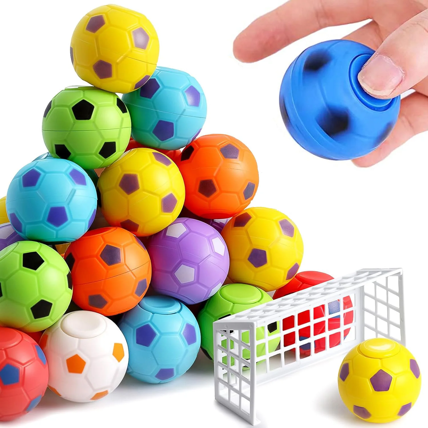 12PCS Fidget Spinners Soccer Ball Toy for Kids Stress Ball Desk Toy Party Favors Goodie Bag Stuffers Kids Adults gifts