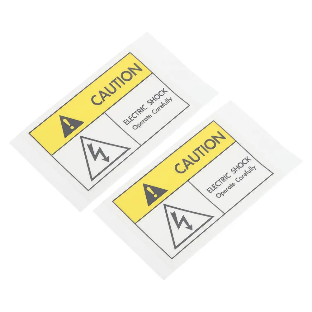 2Pcs Warning Electric Shocks Decal Heavy Duty Adhesive Sticker for Industrial Safety Sign High Voltage Caution Label Warehouse