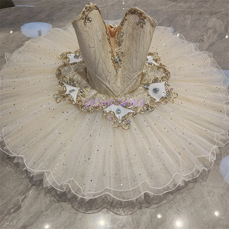 hot selling  high quality Unique Design Kids Girls Children Women Adult Performance Wear gold Ballet Tutu Costumes