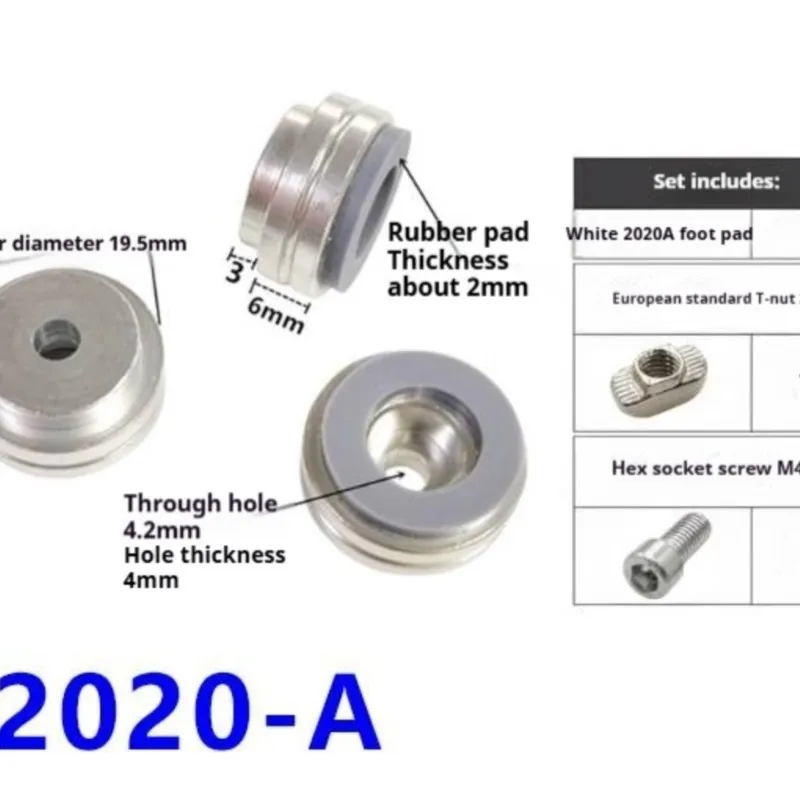 2020 3030 4040 Aluminum Rod Connector EU Standard Aluminum Profile Foot Pad Anti-vibration Anti-skid Support Feet Leveling Feet