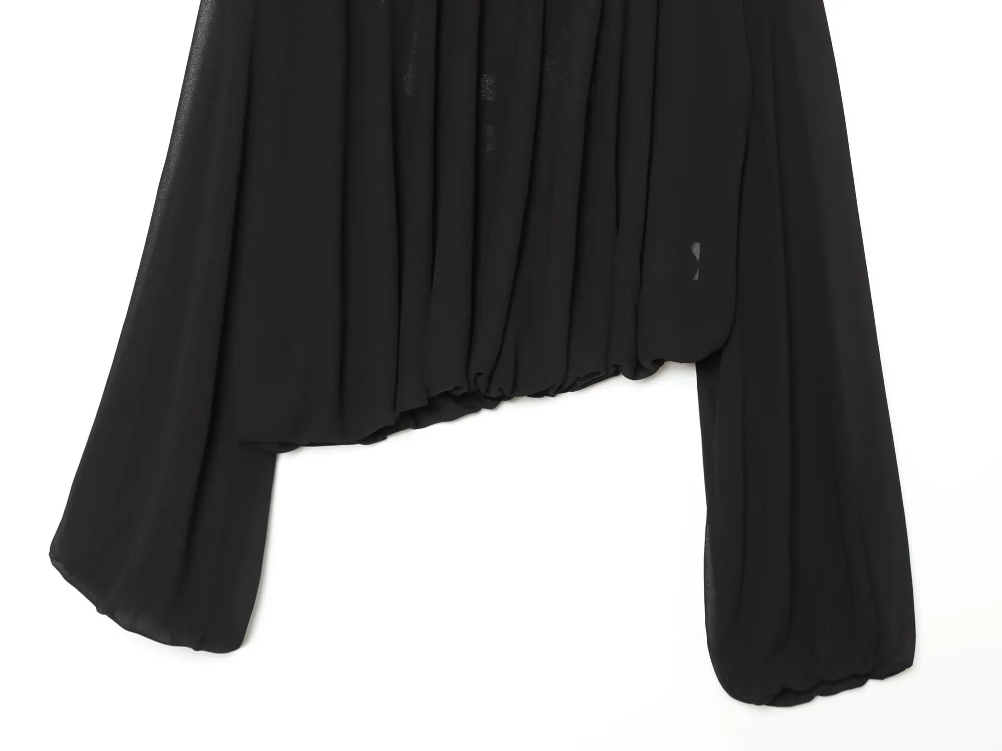 BSAY 2026 Herbst Neue Französische Elegante Damenmode Halbhoher Kragen Schulterpolster-Top Puffärmel Kurzes Hemd – Detail 6