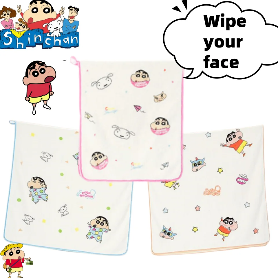 

Карандаш Shin-chan Nohara Shinnosuke, милое кавайное мультяшное домашнее полотенце для мытья лица, мягкое и удобное быстросохнущее полотенце для лица, подарок