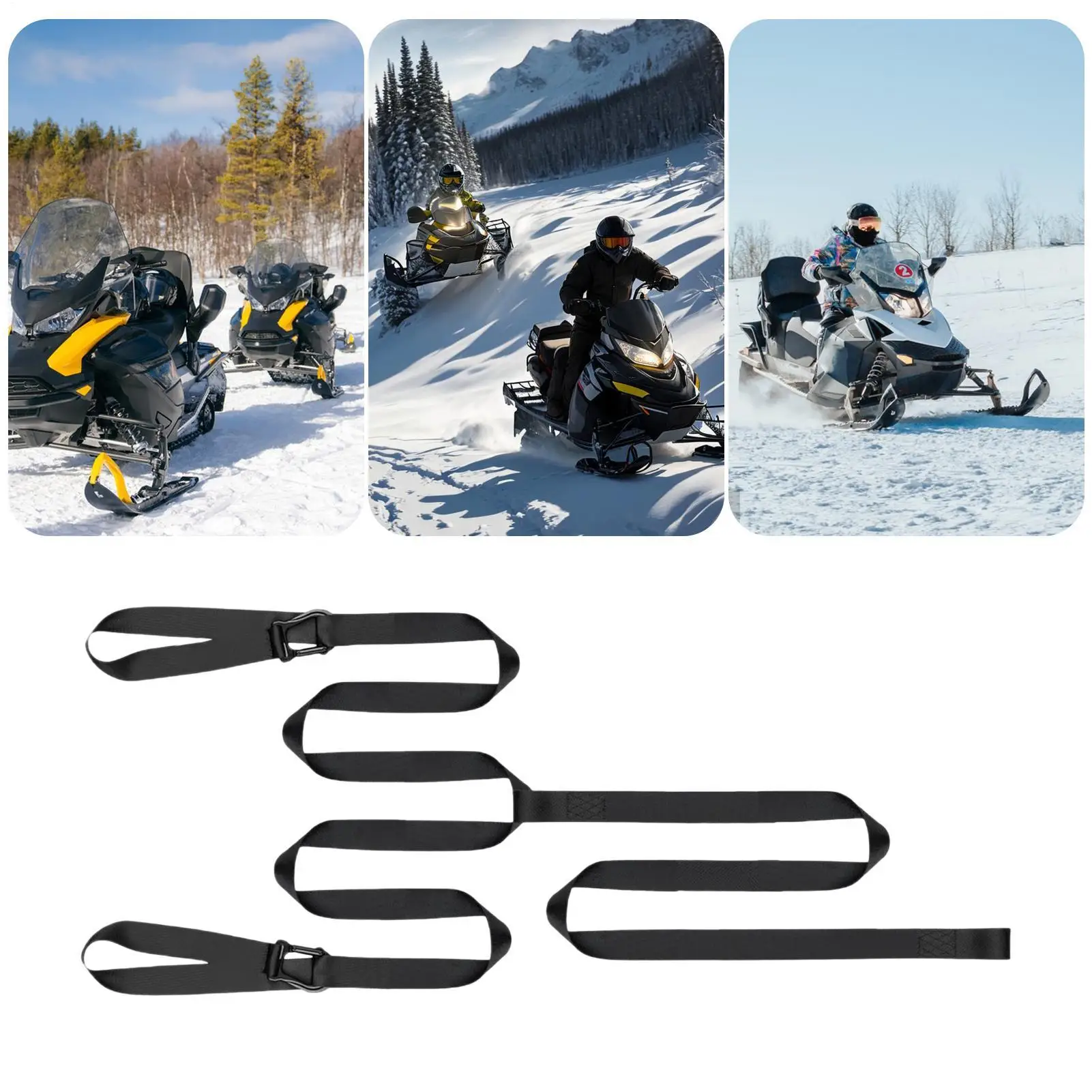 High Break Strength Tow Strap Heavy-Duty Recovery Rope Emergency Rescue Gear For Snowmobile & ATV Winter Off-Road Trail Riding