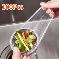 Colador desechable para fregadero de cocina, bolsas de malla para recoger residuos de comida, restos, fácil limpieza, accesorios de cocina, 100 piezas