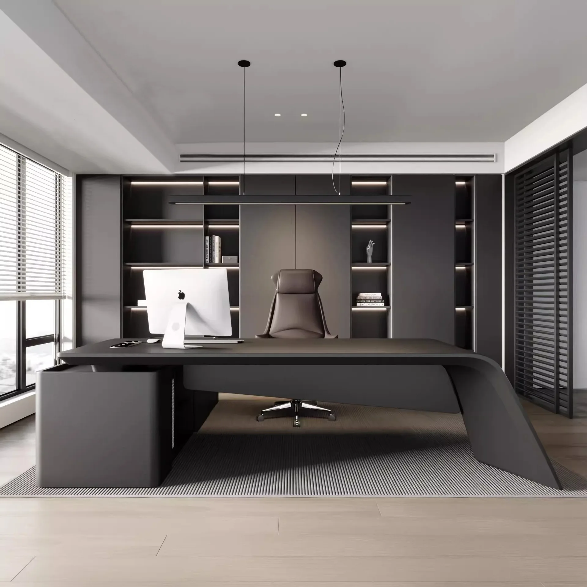 

Technology desk simple modern paint manager table and chair combination