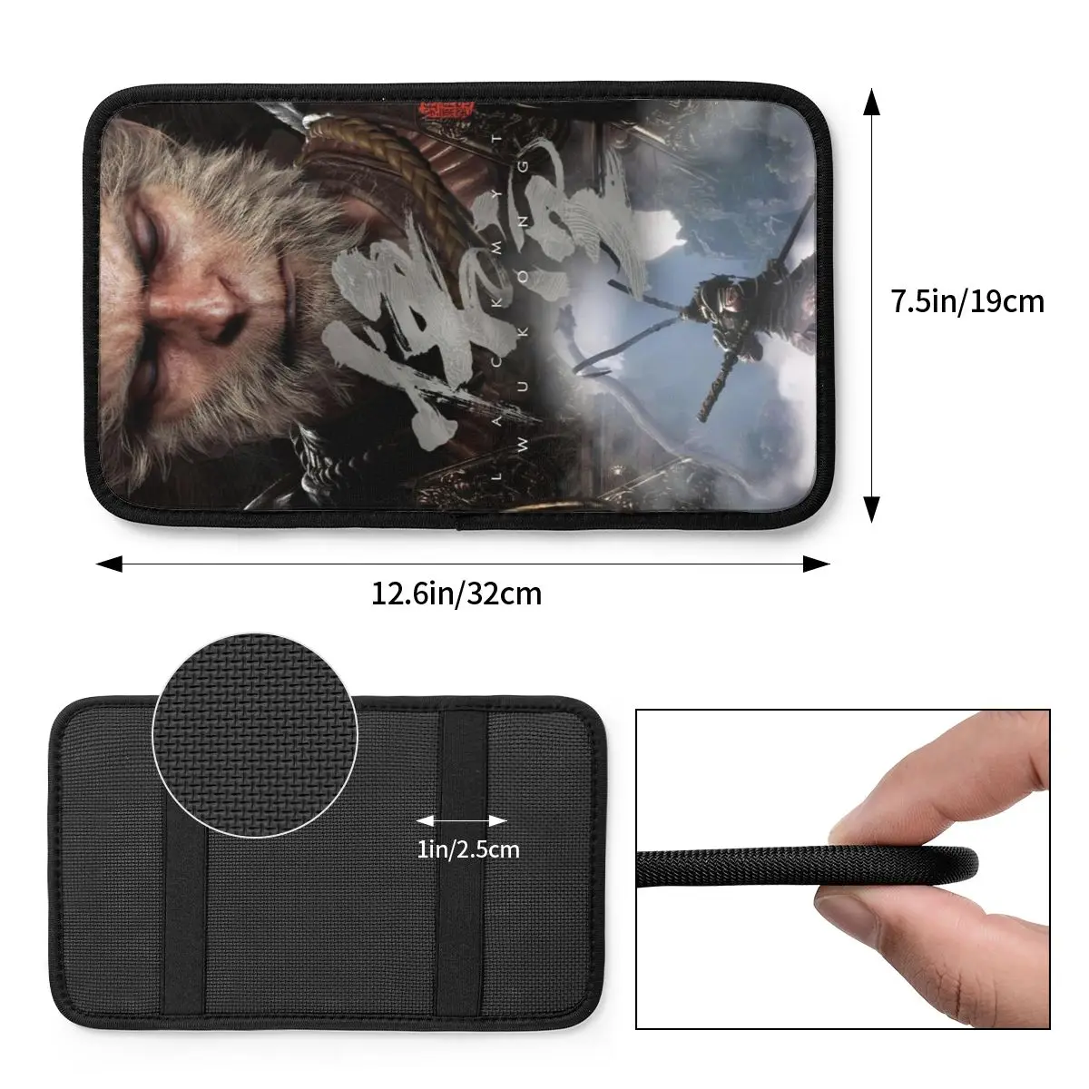 Black Myth Wukong Car Armrest Cover Mat Video Games Universal Center Console Cover Pad Four Seasons Car Interior Cushion