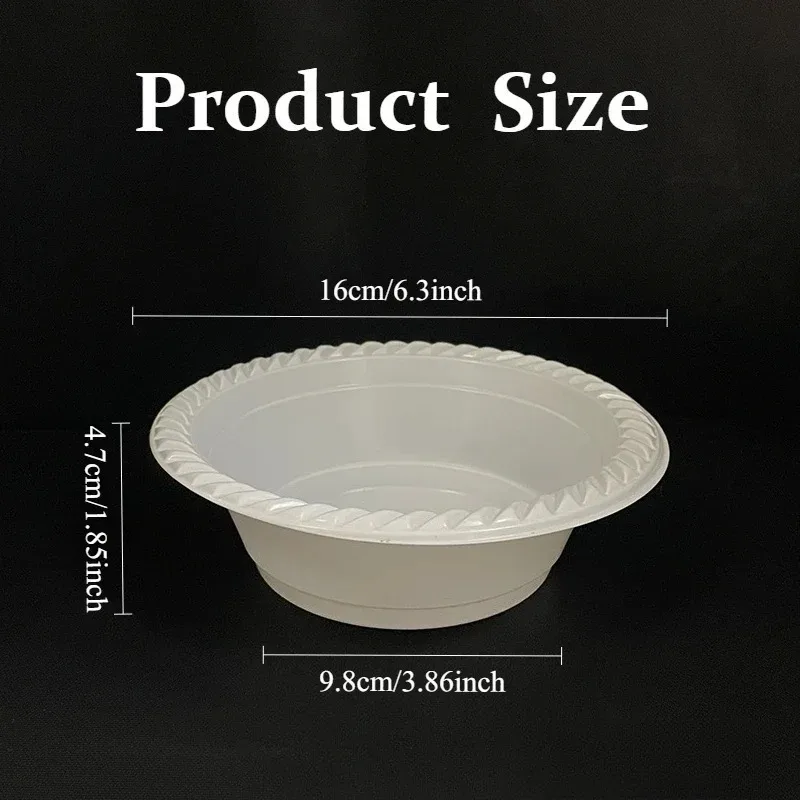 15/30PCS White Lace Plastic Bowls Disposable Plastic Dessert Bowls Suitable Pudding Shaved Ice Dessert Ice Cream Shop Necessary