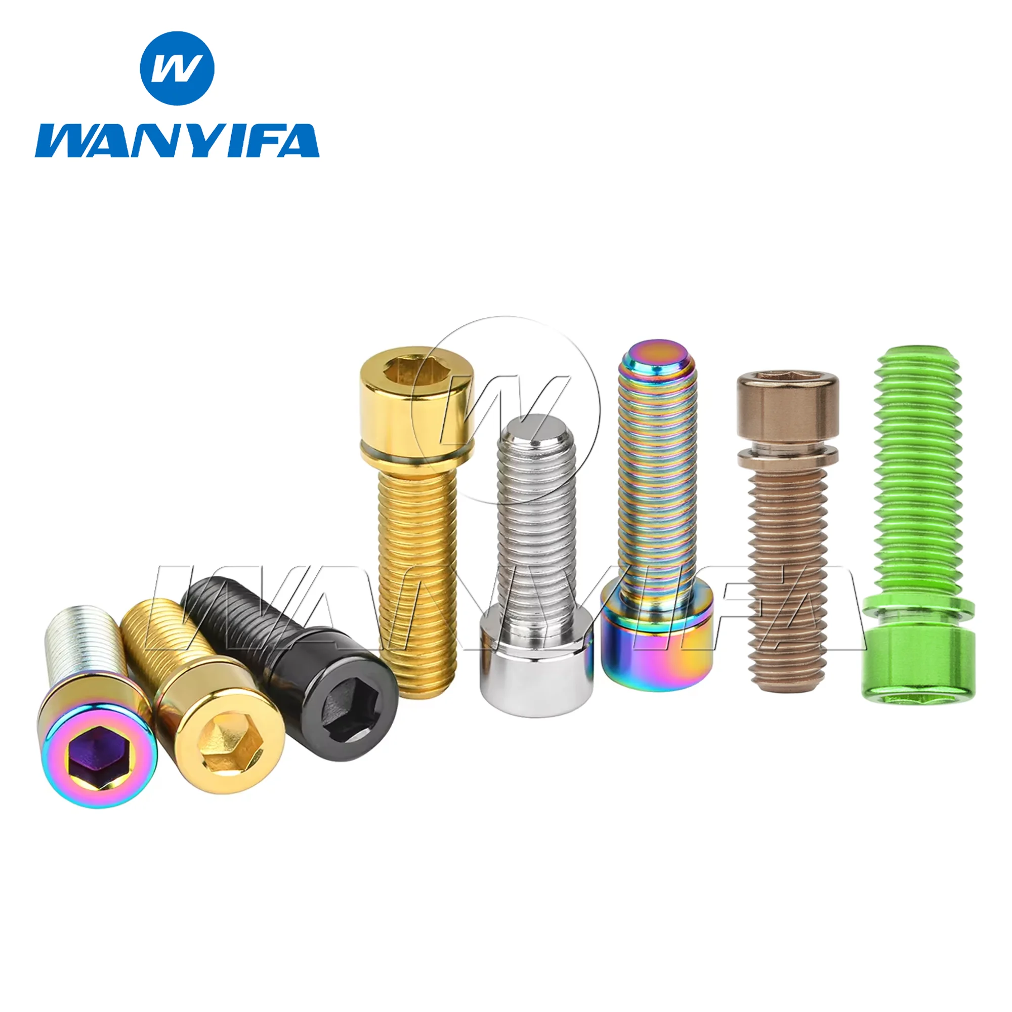 Wanyifa Titanium Bolt M7x20 25mm with Washer Hex Ti Screws for Bicycle Handlebar Stem 1pcs