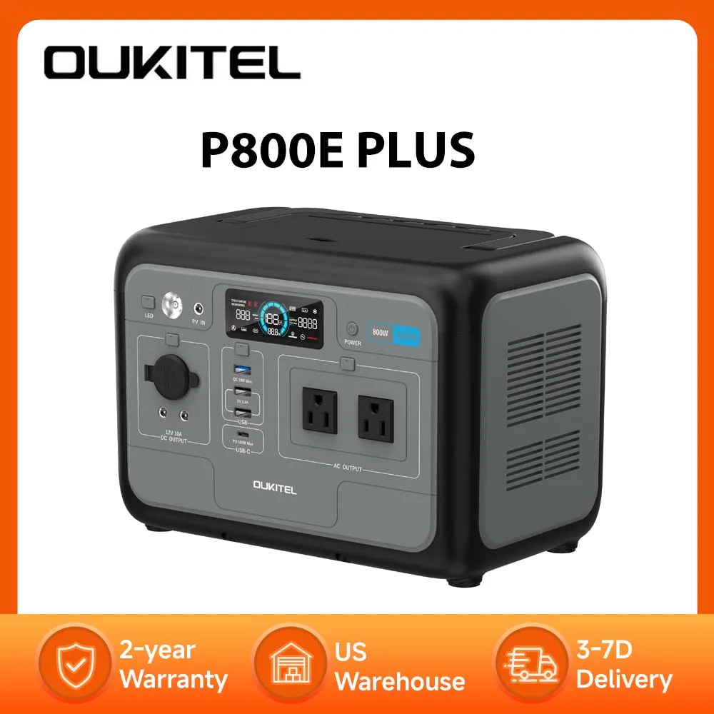 OUKITEL P800E PLUS Portable Power Station Solar Generator 800W 512Wh Lifepo4 Battery Home Backup Outdoor Camping Mobile power