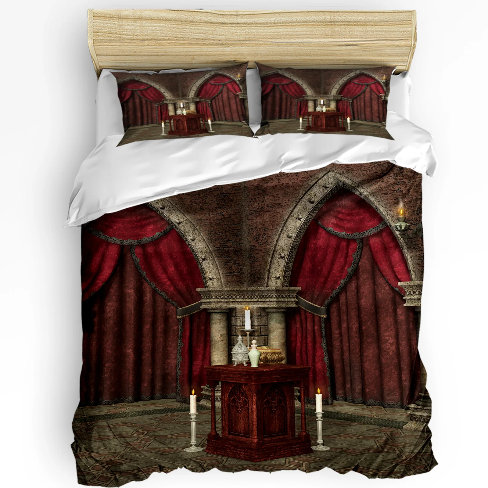 

Gothic Mysterious Dark Room Bedding Set 3pcs Duvet Cover Pillowcase Kids Adult Quilt Cover Double Bed Set Home Textile