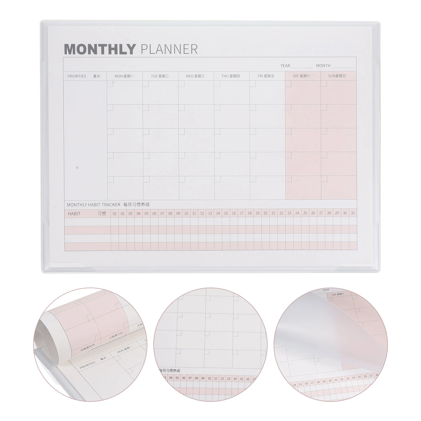 Desk Blank Calendar Sheet Monthly Planner Notepad Blank Calendar Planning Notepad