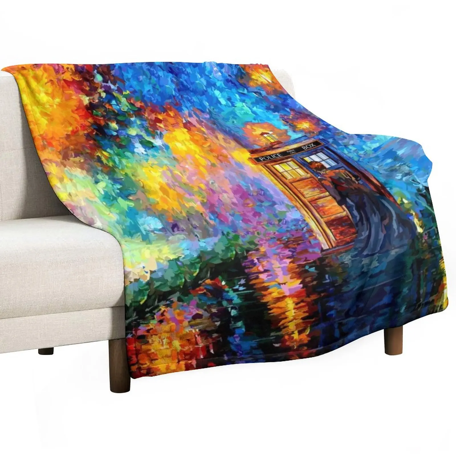 

Mysterious Man at beautiful Rainbow Place Throw Blanket Moving Blanket Summer Blanket