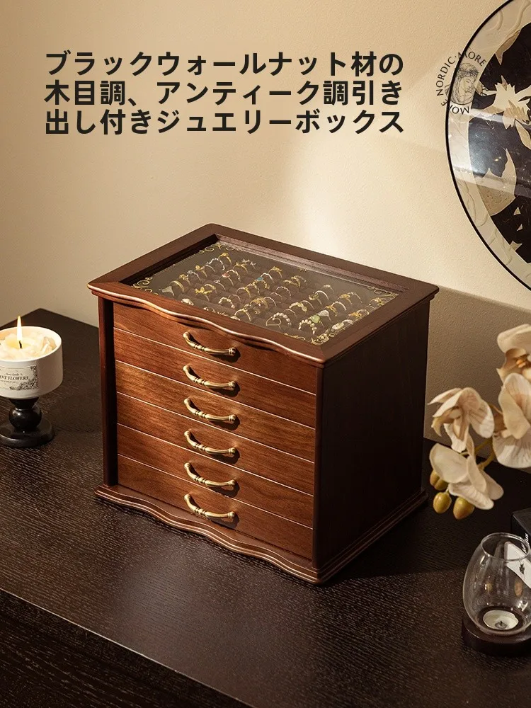 

Large Capacity Wooden Jewelry Box Nordic Vintage Style Storage Organizer for Wedding Gifts Ideal for Newlyweds And Home Use