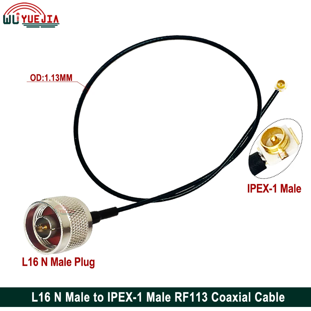 1pcs uFL/u.FL/IPX/IPEX-1 Male Plug to L16 N Male Plug / Waterproof N Female WIFI Antenna L16 N RF Cable RG1.13 Pigtail Extension