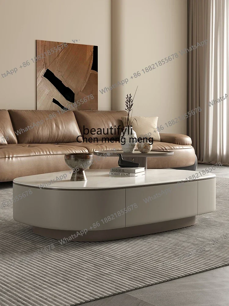 xzzItalian marble coffee table combination new living room home light luxury modern high sense