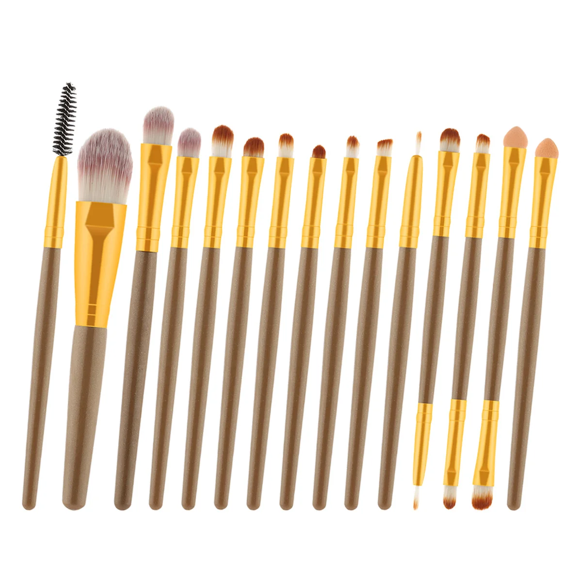 Kit de brochas de maquillaje, 15 Uds., mango de madera, cerdas de nailon, rosa, blanco, cosméticos, colorete en polvo, juego de brochas de maquillaje profesionales