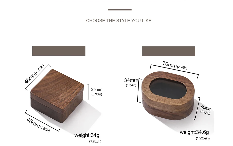 My Shape Wooden Box for Brooch Cufflinks Earrings Jewelry Gift Box Jewelry Packaging Box for Ceremony Wedding Proposal Ring New