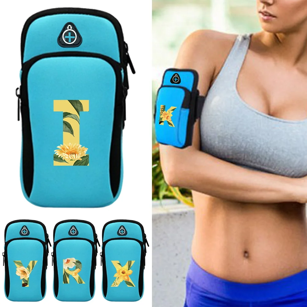 Sports Arm Bag Running Phone Holder Jogging Armband Waterproof Fitness Arm Pouch for Unisex Floral Series Running Accessory