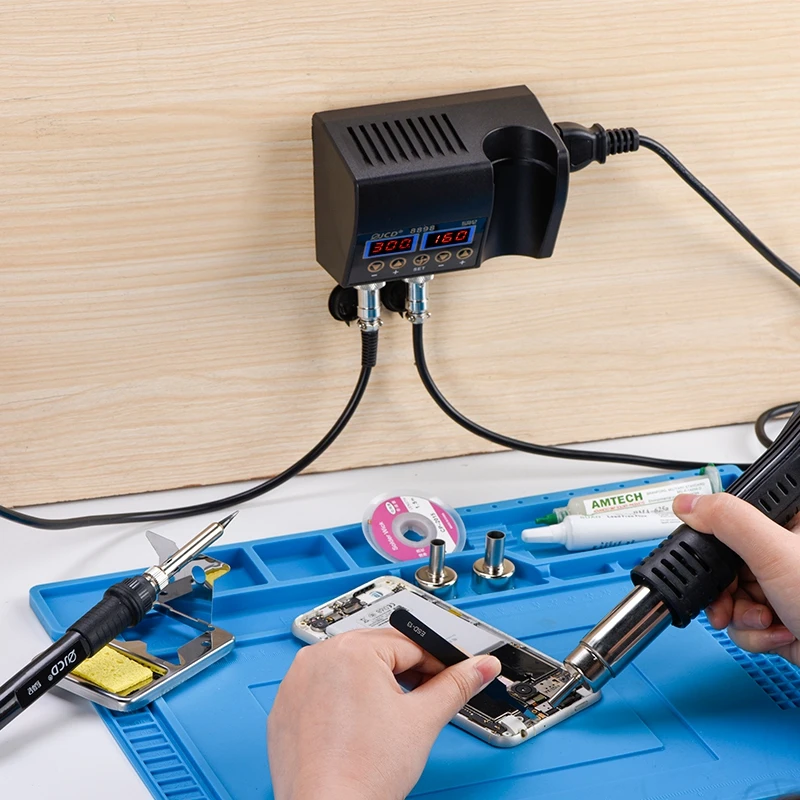 JCD 8898 Soldering Station 750W 2 in 1 Soldering Iron Hot Air Gun Rework Welding Station For Phone BGA SMD Welding Repair Tools