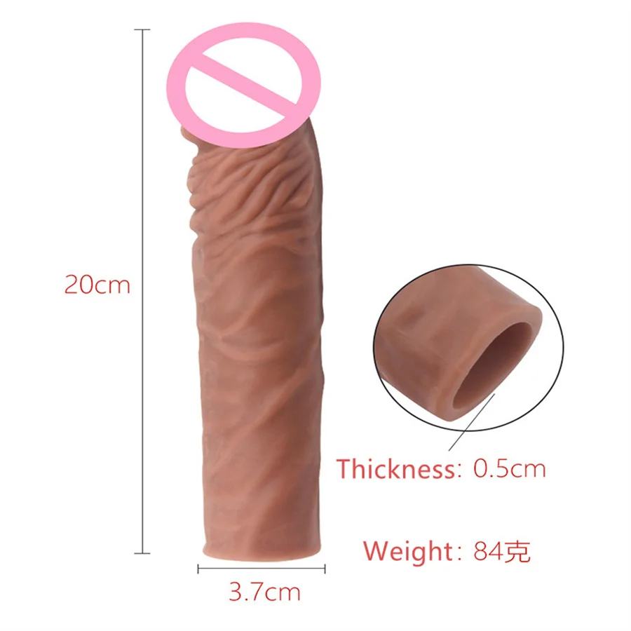 Erotic Accessories Silicone Penis Extension Cock Sleeve Enlarger Delay Ejaculation Couples Condom For Men Dildo Enhancer Sex Toy