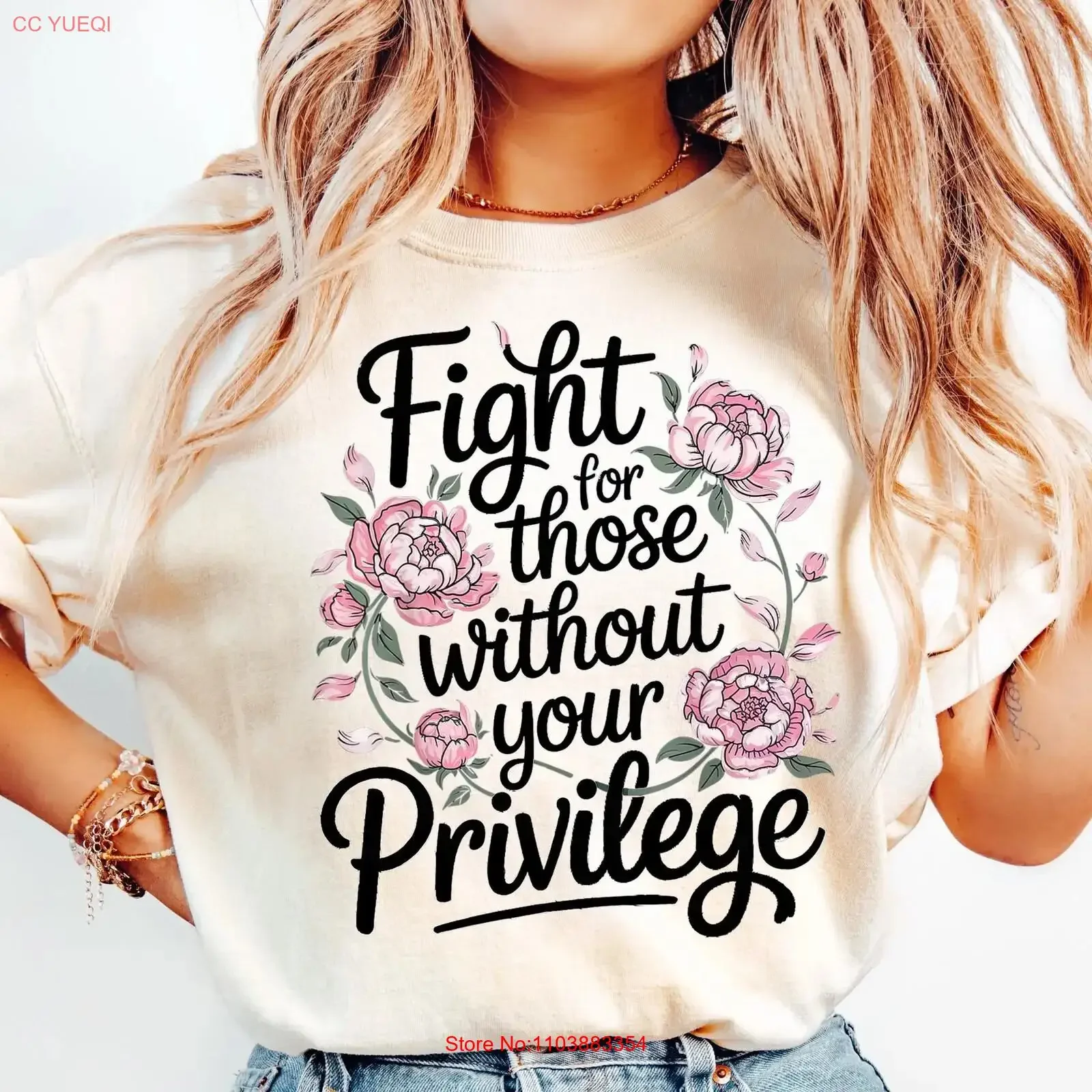 Camiseta Floral Fight para quienes no tienen los privilegios que tú tienes, ActivisT T, Derechos Civiles, BLM, Igualdad Humana, estilo vintage, unisex, a la moda