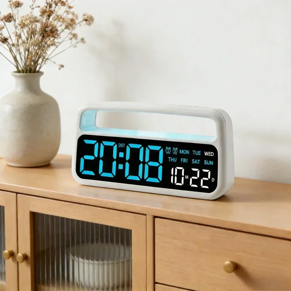 Lockable Alarm Clock with Phone Control Self Discipline Timer Timing Storage Box for Better Study Work Efficiency Desktop Clocks