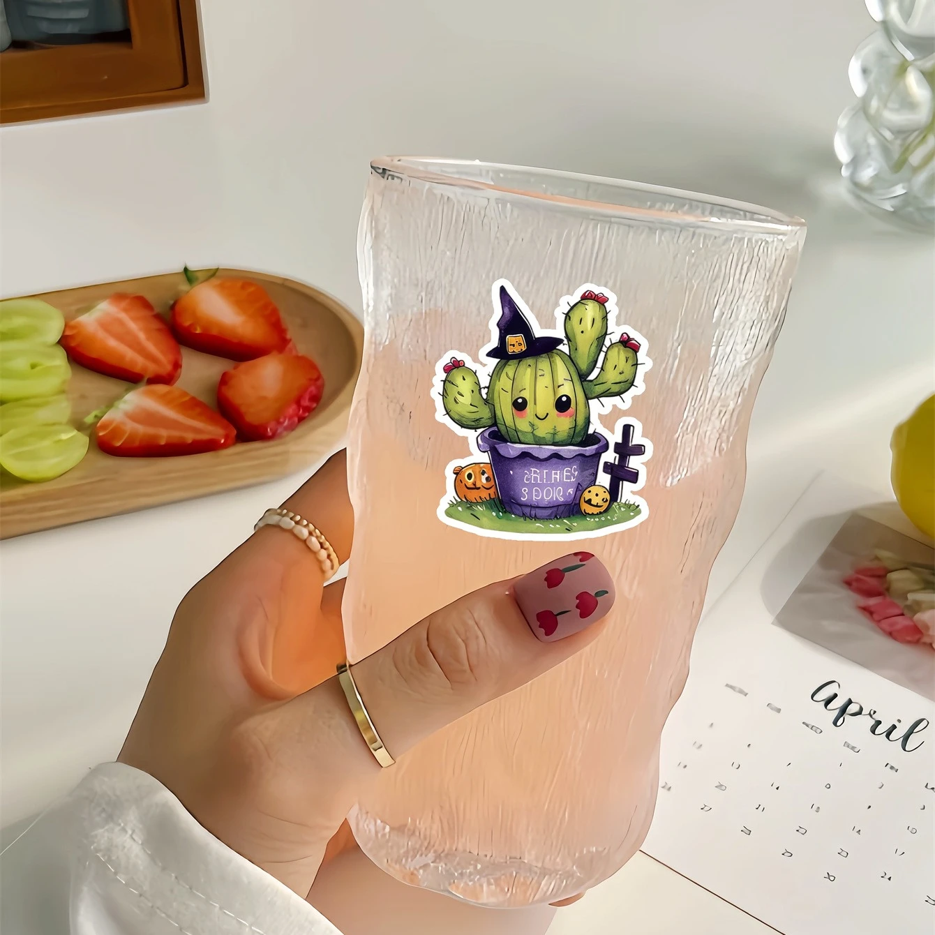 20pcs Watercolor Halloween Cactus Pumpkin stickers, stationery, notebook, account materials, phone cases  luggage, guitar