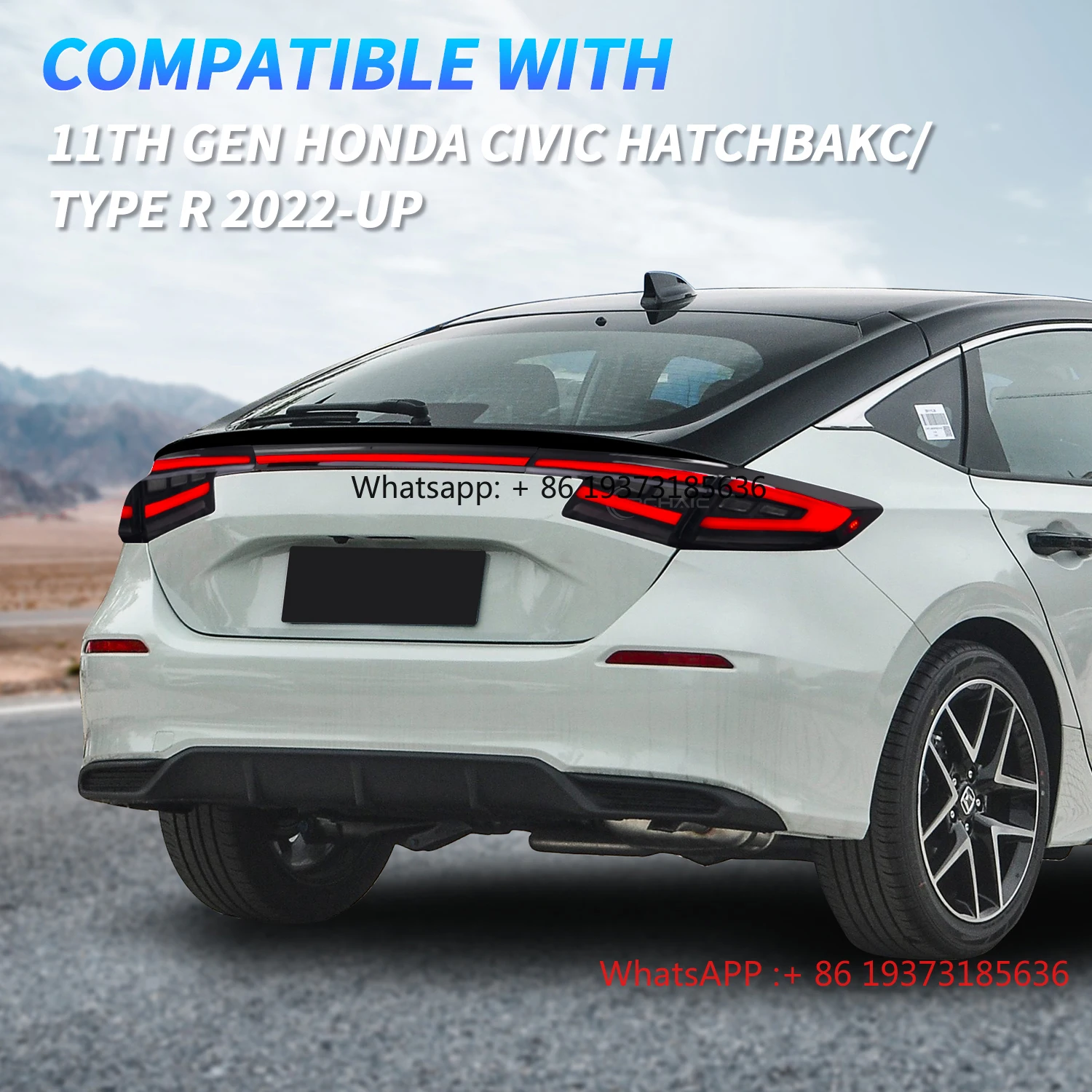 مجموعة مصابيح خلفية LED عتيقة لـ 2022-2025 سيفيك هاتشباك Type-R FL1 FL2 FL4 FL5 11th Gen Civic إشارة متتابعة الضوء الخلفي #6