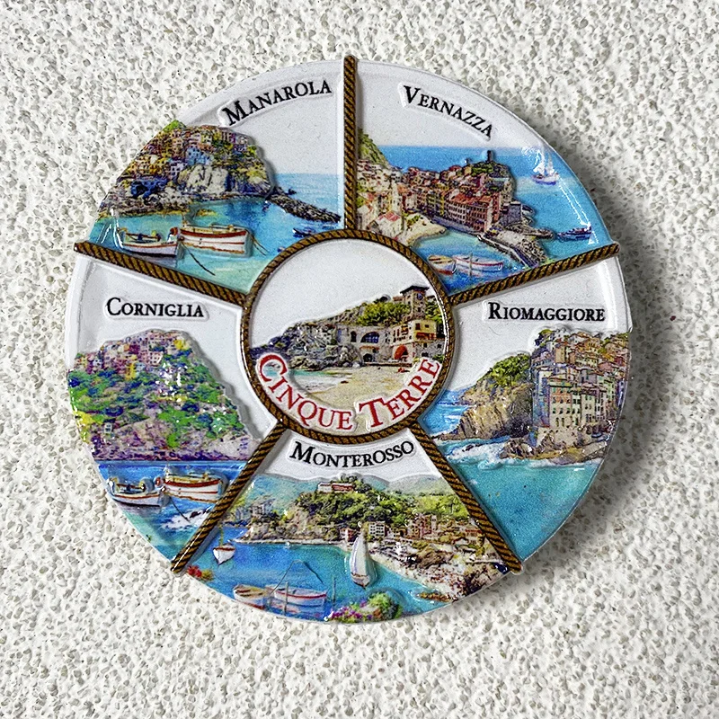 

3D Italy Cinque Terre Fridge Magnets - Decorative Resin Magnets Featuring Manarola, Vernazza, Corniglia, Monterosso,Riomaggiore