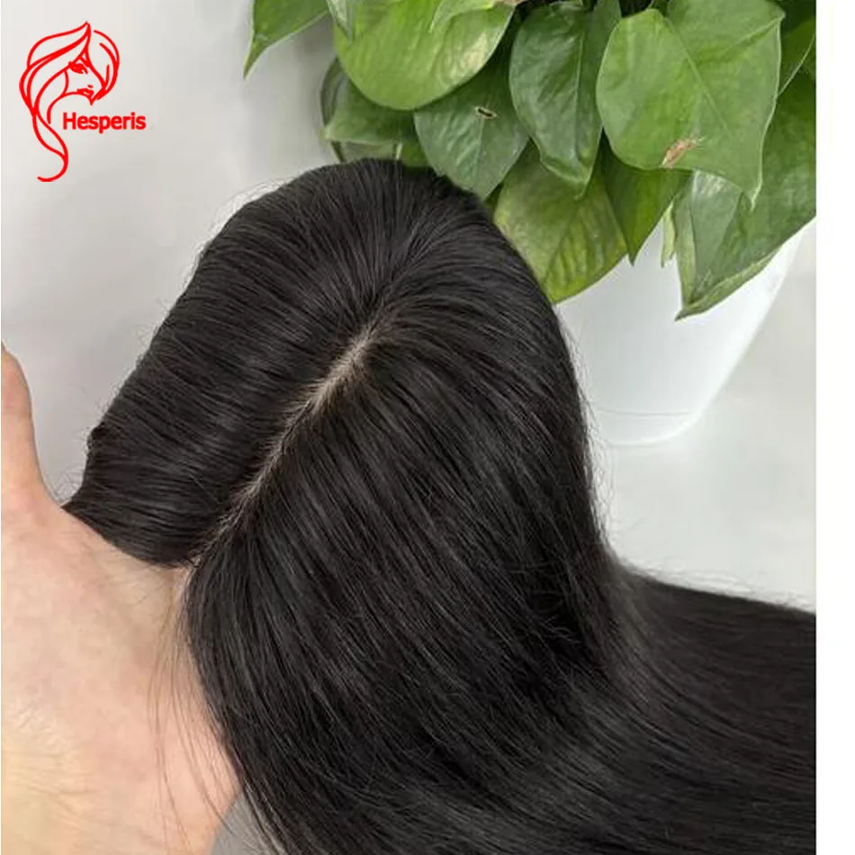 Hesperis12*13cm Full Silk Based Human Hair Toppers For Women Thin Hair Natural Black And Middle Brown Color Hair Pieces