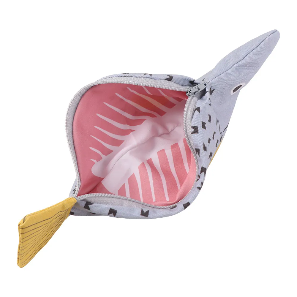 Novelty Creative Fish Pencil Bag Grouper Shape Simulated Pencil Case Large Capacity Funny Stationery Storage Bag Birthday Gift