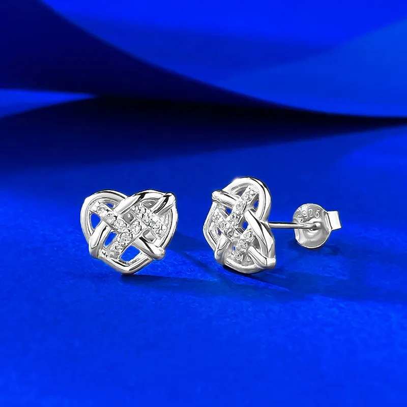 

Женские серьги-гвоздики со сверкающими высокоуглеродистыми бриллиантами - позолоченные маленькие серьги-гвоздики - ювелирные изделия на День святого Валентина для жены, подарок