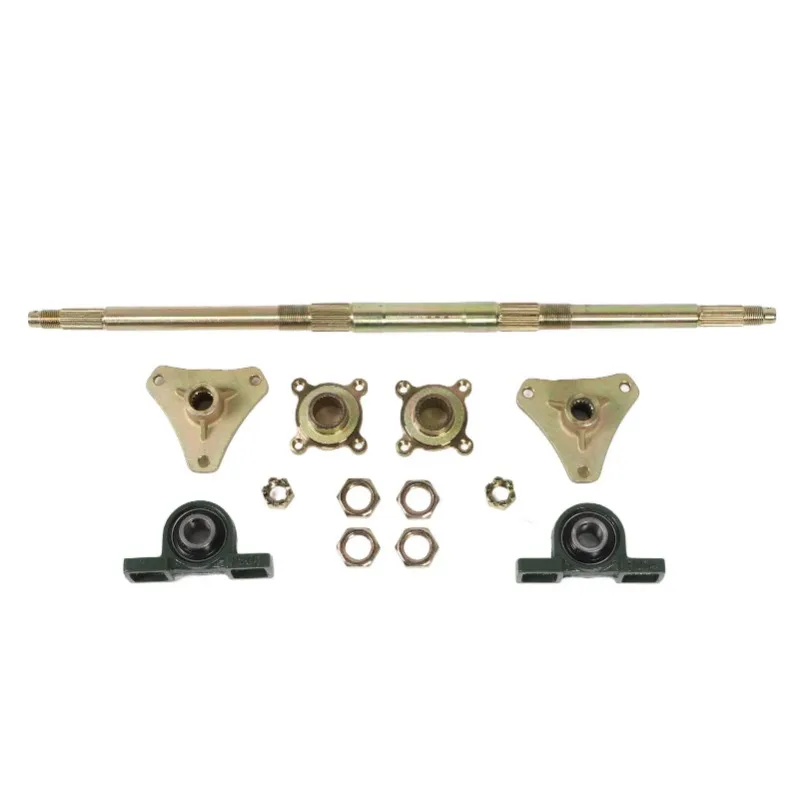 24inch Go Kart Rear Axle Shaft Kit Metal Anti Impact Hubs Fixing Mounts Flanges Set for 50-150CC ATVs Quads Drift Trikes