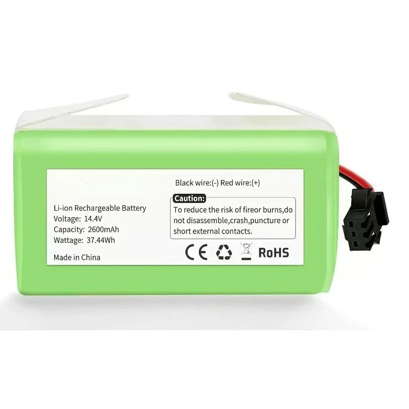 14.4V 2600mAh 37.44Wh 4S1P 18650 Li-ion Replacement Battery For Ecovacs King Kong CR130 Dibea V780 CEN550 Robot Vacuum Cleaner