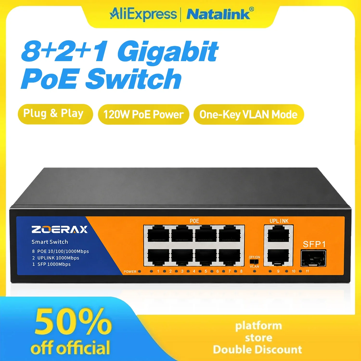 natalink-8-port-gigabit-poe-switch-with-2-uplink-ports-1-sfp-unmanaged-plug-play-one-click-vlan-for-home-office