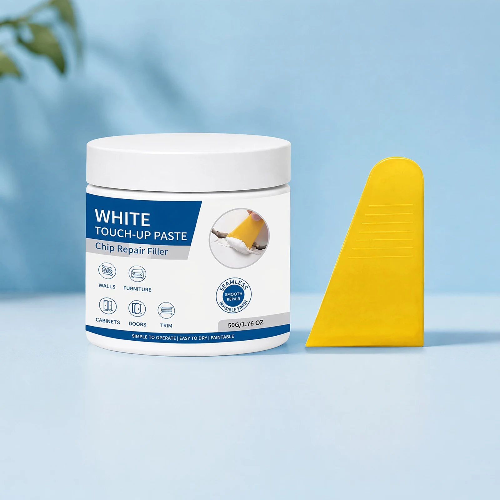 White Repair Paste Professional Wood Filler Furniture Scratch Fix Wall Crack Restoration Cream Cabinet Baseboard PE