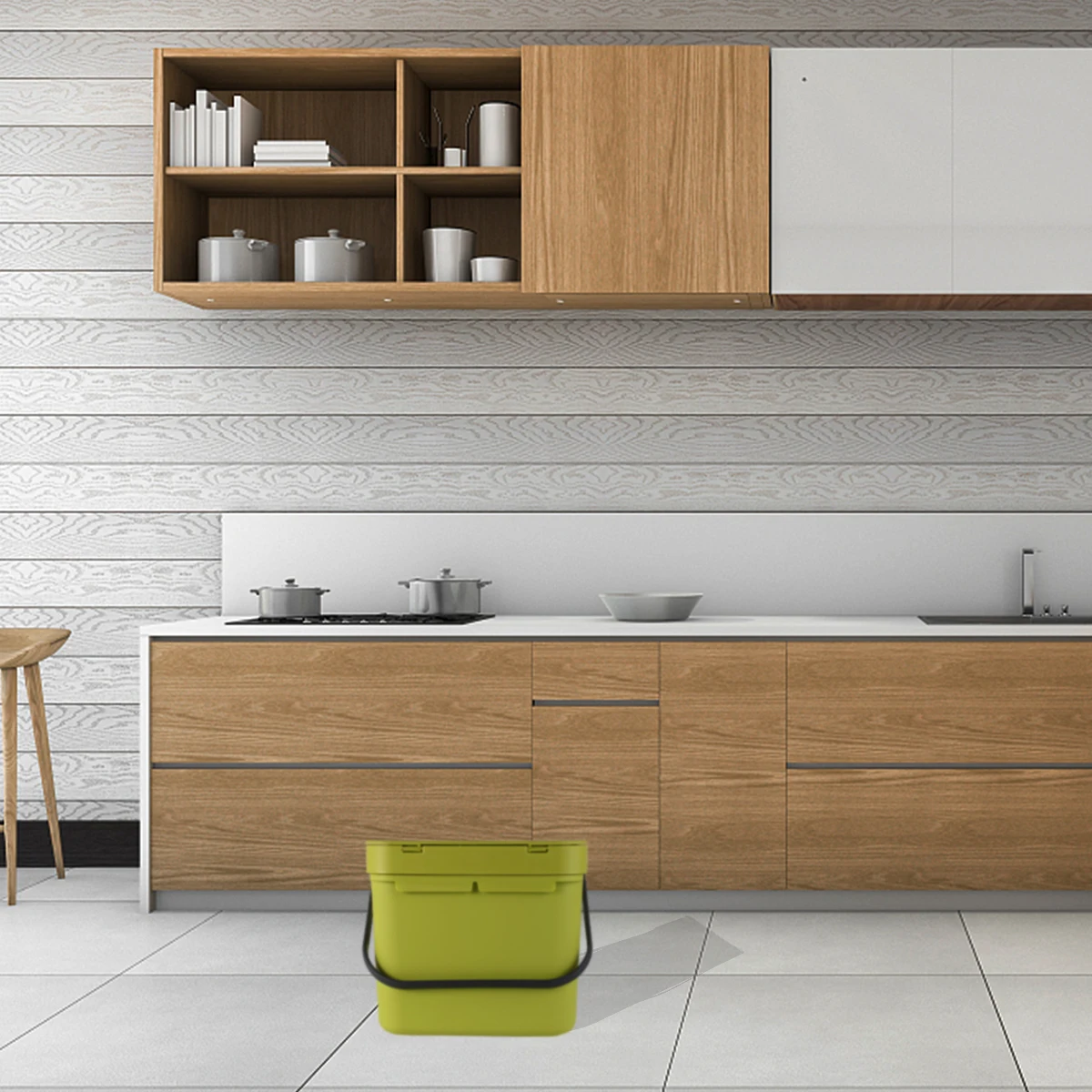 

Wall Hanging Garbage Bin Simple Space-Saving Trash Can For Home Office Bathroom Portable Plastic Bin Green Color