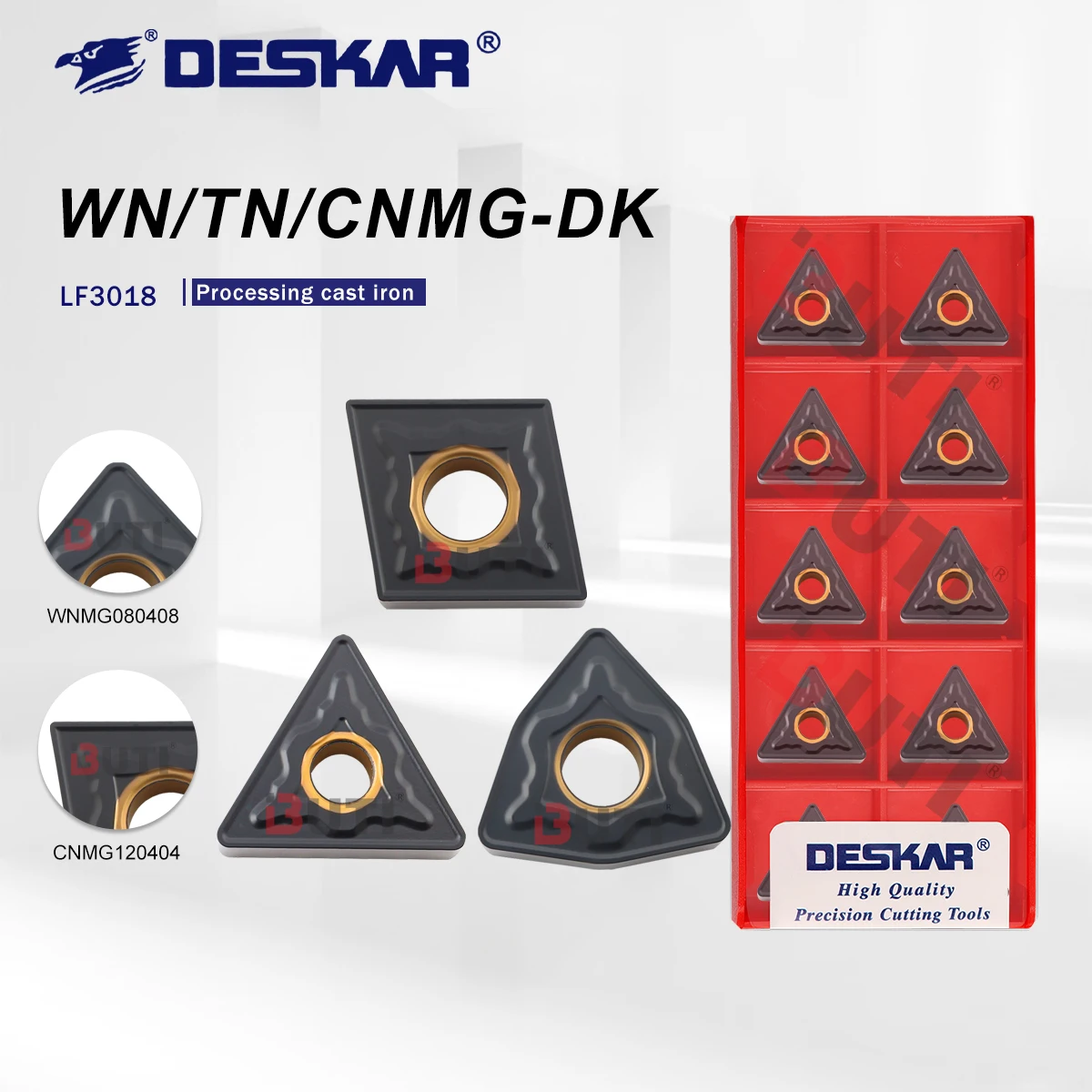 

Deskar 100% оригинал WNMG080408/TNMG160404/CNMG120412-DK LF3018 Вставка токарного инструмента для обработки чугуна Специальный токарный инструмент