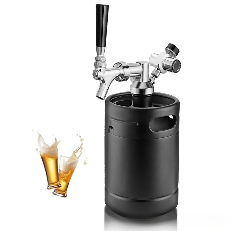 

Pressurized 304 stainless steel household keg double-layer thermal insulation and fresh-keeping carbonated draft beer portable