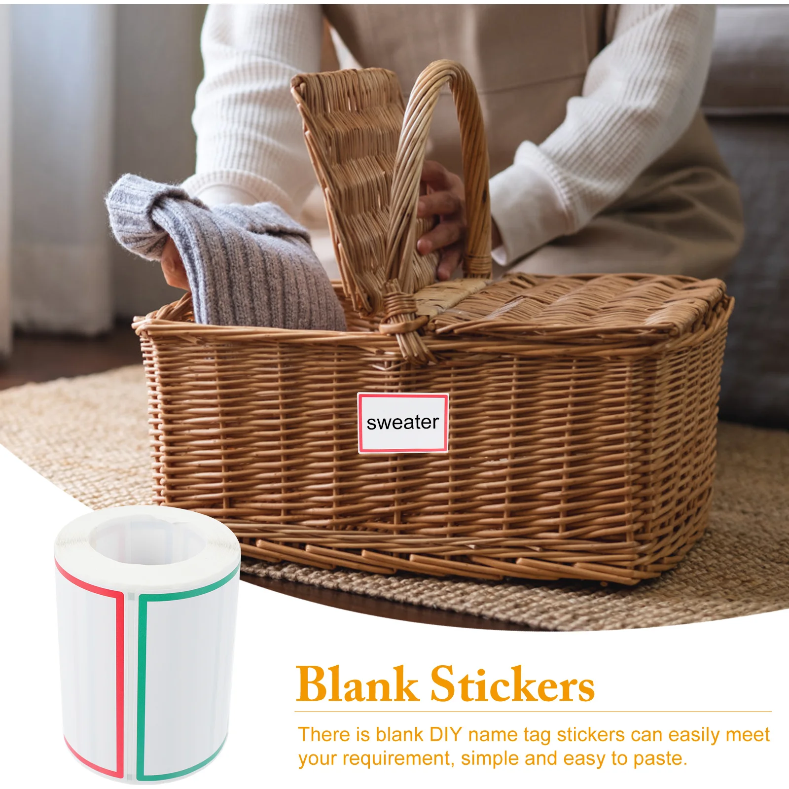 

1 Roll Colors Name Tag Labels Blank DIY Stickers Adhesive for School Office Warehouse Sorting Name Tag Stickers
