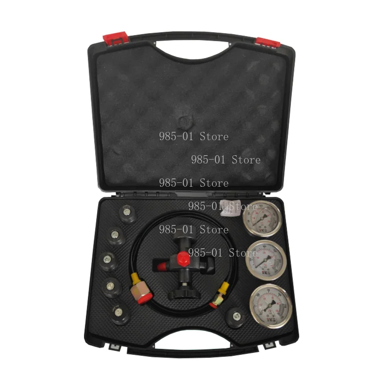 7-in-1 Hydraulic Cylinder Nitrogen Gas Charging and Pressure Test Tool Kit
