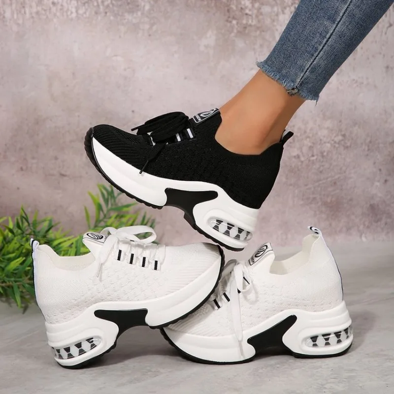 

Women's Sneakers Fashion Wedge Platform Shoes Outdoor Casual Running Shoes Breathable Platform Vulcanized Shoes Zapatillas Mujer
