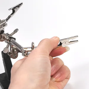 Yardım üçüncü el aleti, tutucu lehim, 5X kaynak büyüteç 2 timsah klipleri 360 derece dönen, tamir araçları, beton katkıları Çenelerin ilk 10 satışı, kaynak için №5